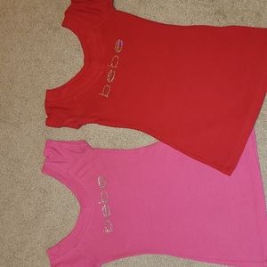 Bebe Rhinestone Double V Neck